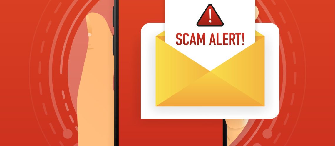 Virus Alert. Hand holding an infected smartphone. Mobile security concept. Vector illustration